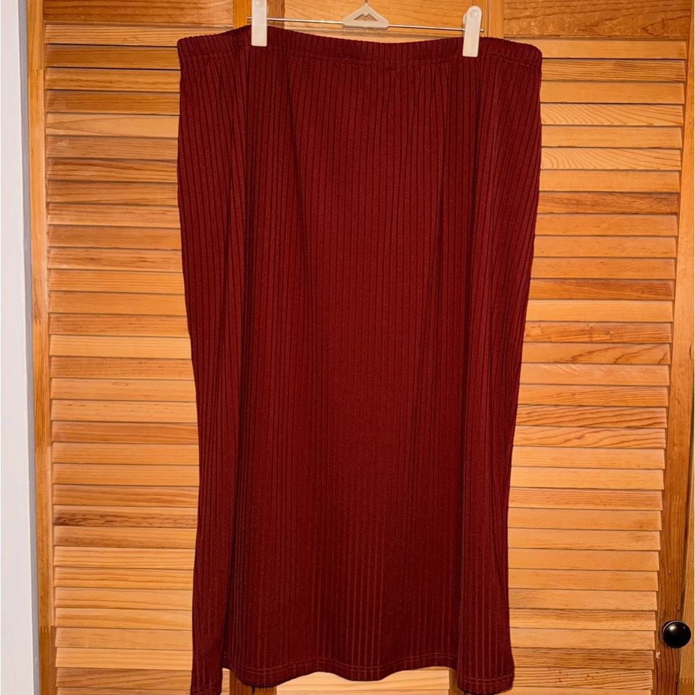 Straight Plus Size Midi Skirt